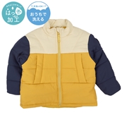 [ベビー]中綿ジャケットタフタ切替　イエロー