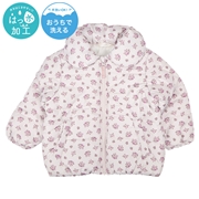 [キッズ]中綿ジャケット総柄　ピンク