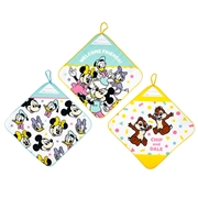 ループ付きタオル３Ｐ２６　ラポート　ミッキーフレンズ　２７ｘ２７ｃｍ