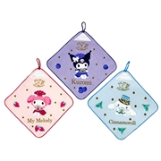 ループ付きタオル３Ｐ２６　サンリオ　ティールーム　２７ｘ２７ｃｍ