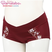 ショーツ　産後も使える仕様　シルエットキレイ花柄 レッド