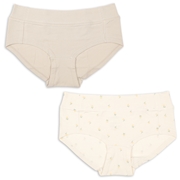 ショーツ２枚組　浅ばき　花柄 アイボリー