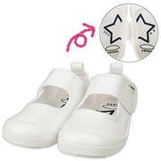 [13.0～18.0cm]バレエシューズ　面ファスナー　キャンバス　ホワイト