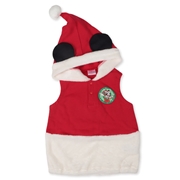 [80～90cm]ミッキーベスト クリスマス レッド