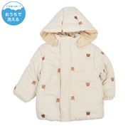 [ベビー]中綿ジャケット　総柄刺しゅう アイボリー