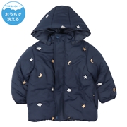 [ベビー]中綿ジャケット　総柄刺しゅう ネイビー