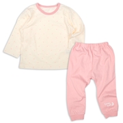 [ベビー]長袖パジャマ　ハート ピンク