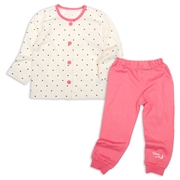 [キッズ]長袖パジャマ　ハート ピンク