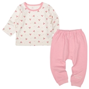 [ベビー]長袖パジャマキルト　チェリー ピンク