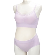 [セット]ラク～にのびて体にフィットハーフトップ＆ショーツ パープル