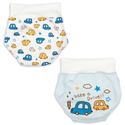 ６層トレーニングパンツ　リブ付き　２枚組　くるま サックス