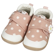 [12.5～14.5cm]ベビーシューズワンベルト総柄ラバーモチーフ ピンク