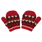 ▽ミトン　ハート柄