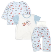 [ベビー]2トップ半袖・長袖パジャマ腹巻付　緊急車両