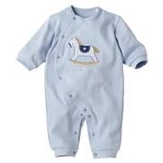 長袖　プレオール　アップリケ ブルー