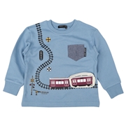 [ベビー]２５ＨＨ裏毛阪急ポケット付トレーナー サックス