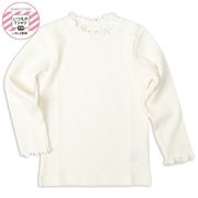 [ベビー]いつものＴシャツ　長袖　テレコ素材　アイボリー