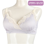 [グラマーサイズ]ナチュラルフィットブラ　花柄 パープル