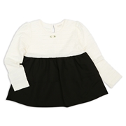 [キッズ]長袖チュニック　ティアード　オフホワイト