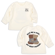 [ベビー]長袖Tシャツ　バックプリント　オフホワイト