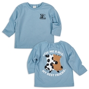 [ベビー]長袖Tシャツ　バックプリント　サックス