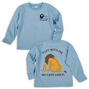 [キッズ]長袖Tシャツ　バックプリント　サックス