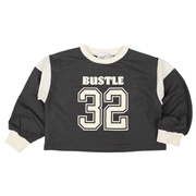 [キッズ]REMELY袖切替ナンバリングトレーナー チャコールグレー