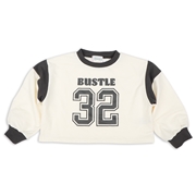 [キッズ]REMELY袖切替ナンバリングトレーナー アイボリー