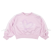 [キッズ]REMELY袖ライン短丈トレーナー ピンク