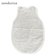 [50～70cm]新生児から使える6重ガーゼスリーパー　グレー