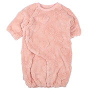 長袖ドレスオール　ボア　ハート　ピンク