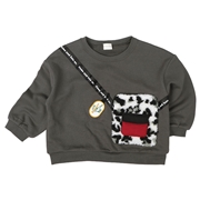 [キッズ]長袖トレーナーボア　トロンプ　チャコールグレー