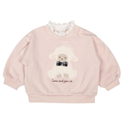 [ベビー]長袖トレーナー胸モチーフ　ピンク