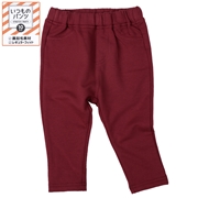 [ベビー]いつものパンツ　１０分丈裏起毛　レギュラー無地 レッド