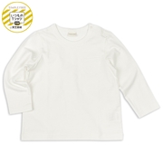 [ベビー]いつものＴシャツ　長袖　天竺素材　オフホワイト