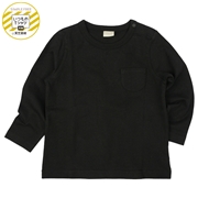 [ベビー]いつものＴシャツ　長袖　天竺素材　ブラック