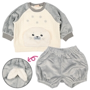 [ベビー]アニマルポケット グレー