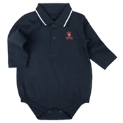 長袖　アウターロンパース　襟付き　ネイビー