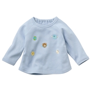 はじめてセパレートトップス　刺しゅう　サックス