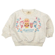 [キッズ]カラーネップスウェットシャツ　アンパンマン アイボリー