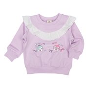 [ベビー]胸元フリルスウェットシャツ　アンパンマン　パープル
