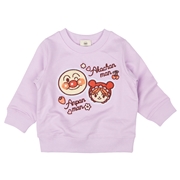 [キッズ]さがら刺繍スウェットシャツ　アンパンマン　パープル