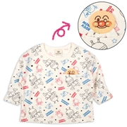 [ベビー]かくれんぼ長袖Ｔシャツ　アンパンマン　アイボリー