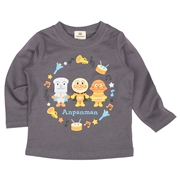 [ベビー]長袖Ｔシャツ　アンパンマン　チャコール
