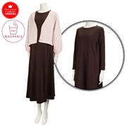 [授乳口付き]長袖カーデセットワンピース　ピンク