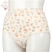 オーガニックコットン　産褥ショーツ　花柄　アイボリー