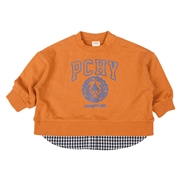 [ベビー]裾レイヤード風トレーナー　PCHY オレンジ