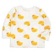 [ベビー]長袖　Ｔシャツ　総柄　イエロー