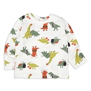 [ベビー]長袖　Ｔシャツ　総柄　グリーン