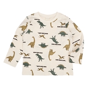 [キッズ]長袖　Ｔシャツ　総柄　ベージュ